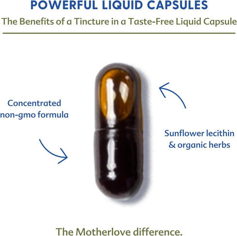 Motherlove Goat’s Rue (60 liquid caps) Lactation Supplement for Breast Tissue Development & Supporting Breast Milk Supply —Non-GMO, Organic Herbs,...