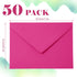 Whaline 50Pcs A7 Invitation Envelopes Set Hot Pink Greeting Card Envelopes V-Flap Envelopes Gift Card Sleeves for Mailing Envelopes Sending Card, ...