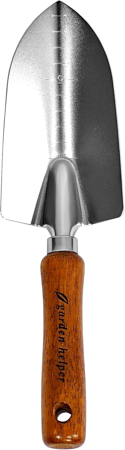 Japanese Garden Trowel Heavy Duty Japanese Steel with Wood Handle, Garden Transplanter Tool for Digging, Scooping, Transplanting, Made in Japan, L...