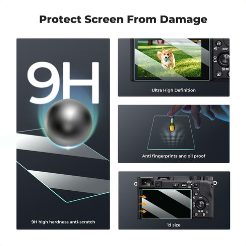 K&F Concept [3pcs Screen Protector & Hot Shoe Cover for Sony NEX 7/NEX 6/NEX 6L/NEX 5/NEX 3N/A6600/A6100/A6400/A6300/A6000/A5000 Camera, Ultra Cle...