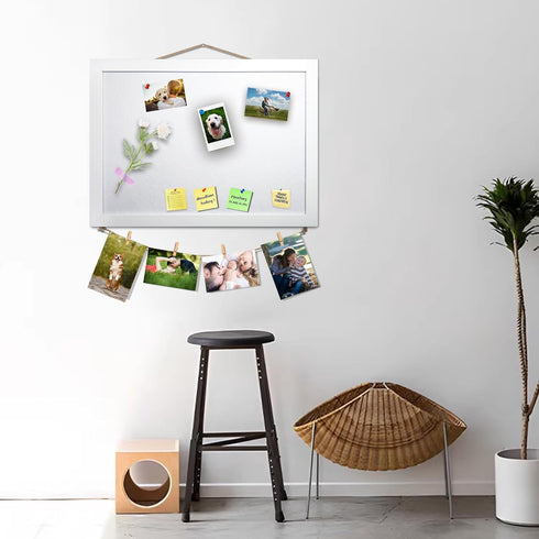 White Bulletin Board Cork Boards with Felt, 15"x11" Small Display Pin Board Vision Board for Walls, Jewelry, Notes, Collection, Photos, Office, Wo...