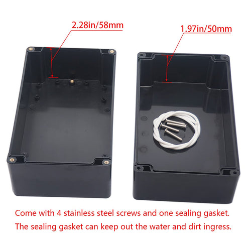 Project Box IP65 Waterproof Junction Box ABS Plastic Black Electrical Boxes DIY Electronic Project Case Power Enclosure 7.87x4.72x4.45 inch (200x1...