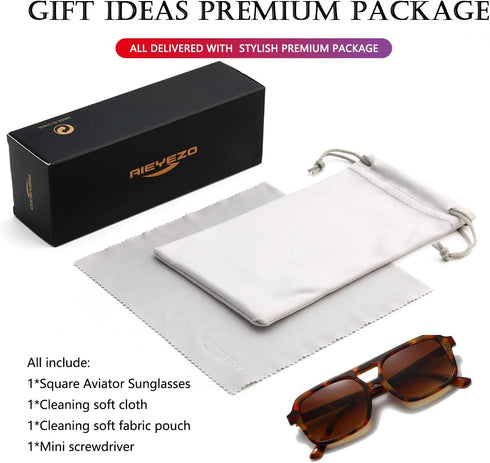 AIEYEZO Retro Square Sunglasses for Women Men Trendy Rectangle Aviator Sun Glasses Vintage 70s Shades...
