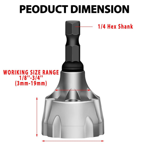 Deburring External Chamfer Tool, HSS Hex Shank Remove Burr Tools with Carbide Blades, Deburring Tool for Metal Bolt in 1/8" to 3/4" (3~19mm) Diame...