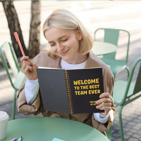 Welcome to The Best Team Ever 160 Blank Pages Spiral Notebook, New Hire Gift for Colleague, New Job Gift for Employee, Teamwork Gift for Coworker,...