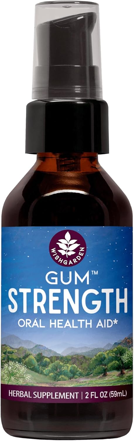 WishGarden Herbs Gum Strength Oral Health Aid - Natural Oral Gum Rinse Supplement for Adults with Myrrh & Usnea, Gum Health Mouthwash Supports Hea...