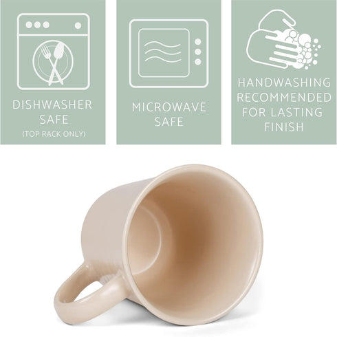 Elanze Designs Cream Matte Glaze Finish 17 ounce Stoneware Coffee Cup Mugs Set of 4...