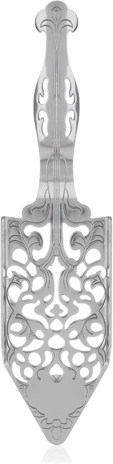 Viski Spoon-Vintage Style Absinthe Dripper with Perforations-Dishwasher Safe Stainless Steel Set of 1, Silver...