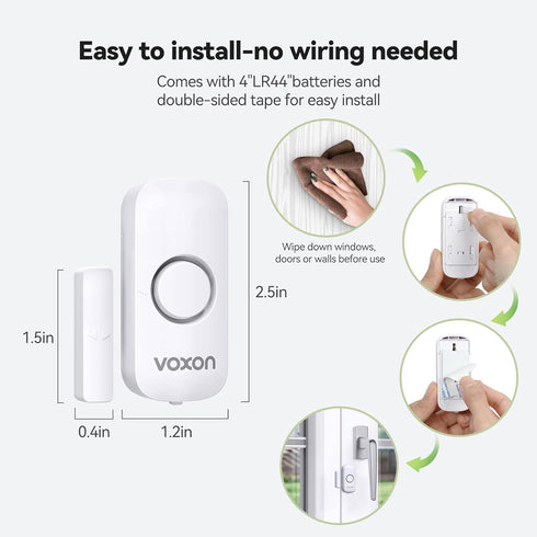 Window Alarm Door Alarms for Kids Safety, VOXON Wireless Door Alarm for Home Security Personal Security Window Alarms Sensor Burglar Door Alarm fo...