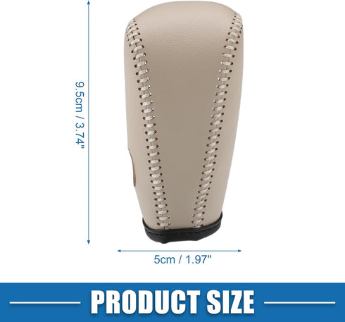 Gear Shifting Knob Cover Automatic Transmission Lever Trim for Nissan Murano 2009-2013 Faux Leather Beige...