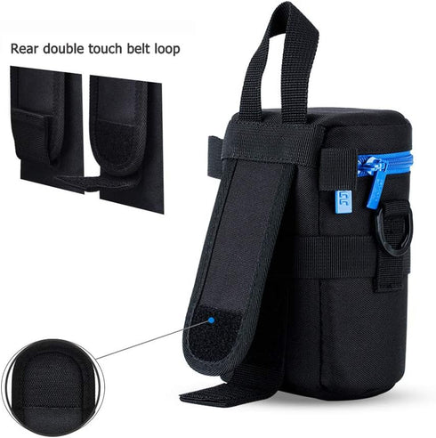 JJC Camera Lens Pouch Case for Canon EF 35mm Nikon Nikkor AF-S 55-200mm 18-300mm Tamron AF 18-200mm Fujifilm XF 56mm & More, Zipper Polyester Lens...
