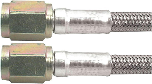 Allstar Performance AN Hose Assembly, 42 in Long, 3 AN Hose, 3 AN Straight Female to 3 AN Straight Female, Braided Stainless, PTFE Lined, Each...
