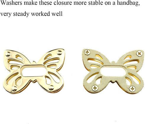 HAHIYO Butterfly Twist Purse Closure Turn Locks Clip Clasp Easy Install with Online Instructions Picture for Wallet Briefcase 1.93 Inch Length Met...
