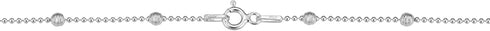 Kooljewelry Sterling Silver High Polish and Diamond-cut Bead Anklet (3 mm, 10 inch)...