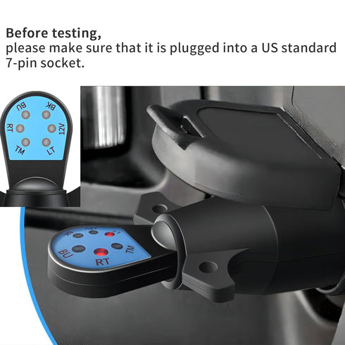 NEW SUN® 7-Pin Trailer Plug Tester with LED Light, 7-Way Trailer Light Tester, Round RV Blade Electric Wiring Tester, 7-Way Trailer Light Circuit ...