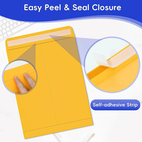 25 Pack 9 x 12 Catalog Mailing Envelopes, Self-Seal Brown Kraft Manilla Envelopes for Mailing, Organize, storage, Home, Office Business...