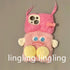 Pink Furry Phone Case for iPhone 13 Pro Max, Cute DIY Long Hair Funny Thick Mouth Warm Plush Cases, 3D Cartoon Fuzzy Winter Protective Cover for W...