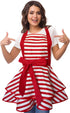 Violet Mist Cute Lovely Retro Aprons for Women Girls Ladies Sexy Vintage Aprons Christmas Apron Red Striped Vintage 50s Apron kawaii Cooking Kitch...