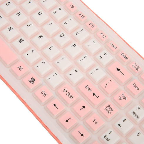 Silicone Keyboard, Foldable Silicone Keyboard Soft Waterproof Rollup Keyboard for PC Laptop Notebook, 103 Keys, Mute Typing, Lightweight ()...