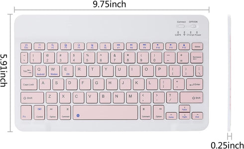 Ultra-Slim Rechargeable Bluetooth Keyboard Portable Compact Wireless Keyboard for Android Windows Samsung Galaxy Tab Tablet Smartphone Cell Phone ...