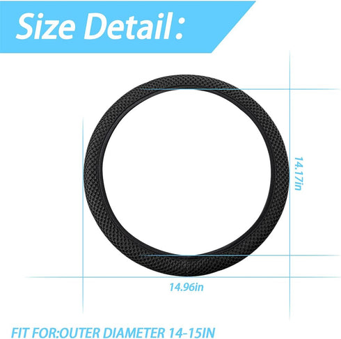 Elastic Stretch Steering Wheel Cover, Universal 15 Inch Automotive Steering Wheel Cover, Microfiber Breathable Ice Silk, Anti-Slip, Odorless, Easy...