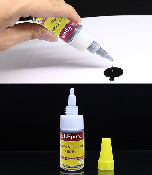 Black Tire Repair Glue Rubber Strong Adhesive Bonding for Sidewall Puncture Instant Super Glue for Off-Road Car Motorcycle Truck Tractor, 20g 0.7o...