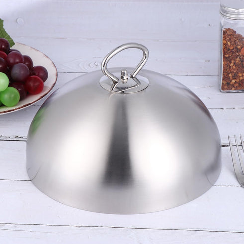 HEMOTON Cheese Melting Dome Stainless Steel Steam Basting Cover Heavy Duty Anti Oil Splashing Food Cover Dish Lid for Griddle Grill Restaurant Hom...