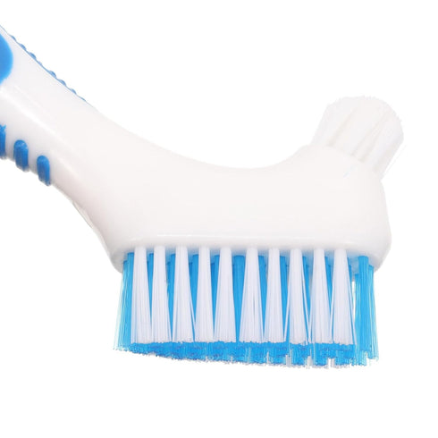 Healeved 2 Sets Denture with Toothbrush Cases, Denture Cleaning Personal Denture Toothbrush Small Double-Side Assorted Color...