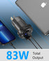 83W 12V USB Power Outlet, Qidoe Aluminum 65W PD USB-C Laptop Charger Socket and 18W QC3.0 Car USB Port with Digital Voltmeter Button Switch Smart ...