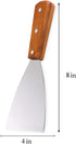 Super Z Outlet Stainless Steel Blade Grill Slant Edge Scraper Wooden Handle for Food Service, Cleaning Supplies, Barbecue Cooking Restaurants...
