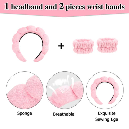 3Pcs Skincare Headbands for Women Non Slip Wrist Towels for Washing Face Head Bands for Women Makeup Headband Spa Headband for Washing Teen Girl G...
