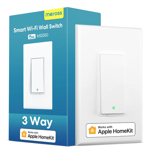 meross 3 Way Smart Switch, Smart Light Switch Supports Apple HomeKit, Siri, Alexa, Google Assistant & SmartThings, 2.4GHz WiFi Light Switch Neutra...