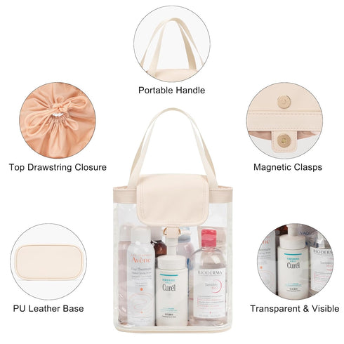 Travel Toiletry Bag, Clear Hanging Toiletry Bag for Women Men, Waterproof Travel Bag for Toiletries, Transparent Makeup Bag Cosmetic Organizer, Po...