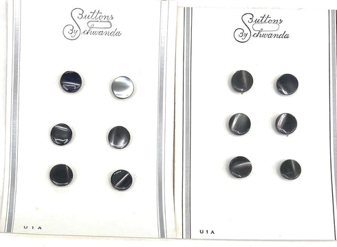 Vintage 12 Grey Ocean Pearl -Mother of Pearl Buttons 5/16''- 8mm"- Gray Blouse Buttons ,Shirt Buttons , Grey Buttons...
