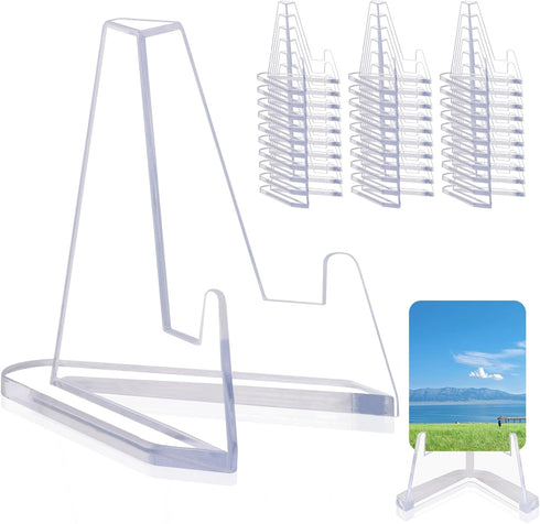 30 Packs Card Display Stand, Sturdy and Stable, Premium Acrylic Sports Card Holder, Versatile Use, Clear Mini Easel Stand, for Challenge Coins PSA...