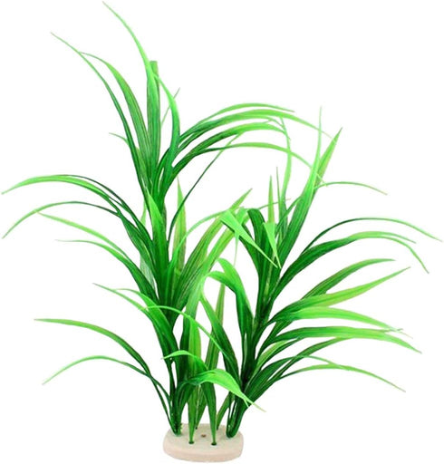 Green Grass Cluster Aquarium Décor Plastic Plants Large 17 Inches Tall 4510...