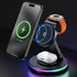 Facbiny 3 in 1 Wireless Charging Station for Multiple Devices, Rotatable & Foldable Magsafe Charger Stand with Night Light & 20W Adapter for iPhon...