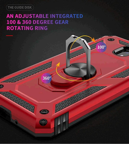 TJS Compatible with Samsung Galaxy J7 Case, Metal Ring Magnetic Support (Rose Gold)...