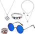 JinYu Goj. Sat. Cosplay Glasses and Necklace Anime Satoru Cosplay Finger Ring Cosplay Prop Accessory 10pcs Stickers for Anime Fans to Collect...