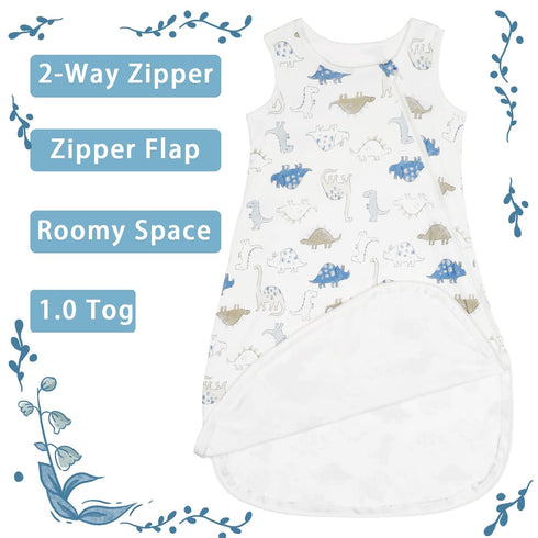 Rayon from Bamboo Sleep Sack Baby Wearable Blanket 0.5 Tog Toddler Sleeping Bag Sleeveless 6-18 Months Kids Infant Newborn Swaddle Blanket 2-Way Z...