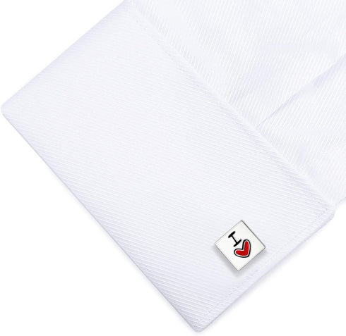 HONEY BEAR Mens I Love My Wife Cufflinks Shirt Steel Anniversary Wedding Gift...