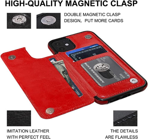 MIDOLA Wallet Case for iPhone 11 with Card Holder Cover Cell Phone Leather Protective Purse 6.1 Inch Red...