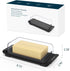 KITCHENDAO Airtight Butter Dish with Lid for Countertop and Fridge, Dishwasher Safe, BPA Free Wide Plastic Butter Keeper for 2 Sticks East Coast/W...