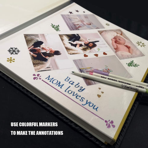 Photo Album Self Adhesive, Huge Magnetic Self-Stick Page Picture Album with Leather Vintage Inspired Cover, Hand Made DIY Albums Holds 3X5, 4X6, 5...