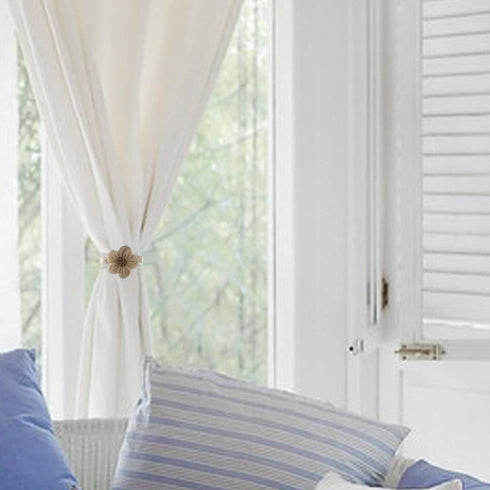 Magnetic Window Curtain Rope Holdbacks, 2 Pieces Simple and Elegant Sunflower Decorative Knitted Cord Drapery Holder Curtain Tieback Accessories f...