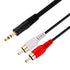Cmple - 12FT 3.5mm to RCA Audio Stereo Cable, 3.5mm to 2-Male RCA Adapter Audio Cable, Y Splitter Design Stereo Audio RCA Male Cable, AUX Cord for...