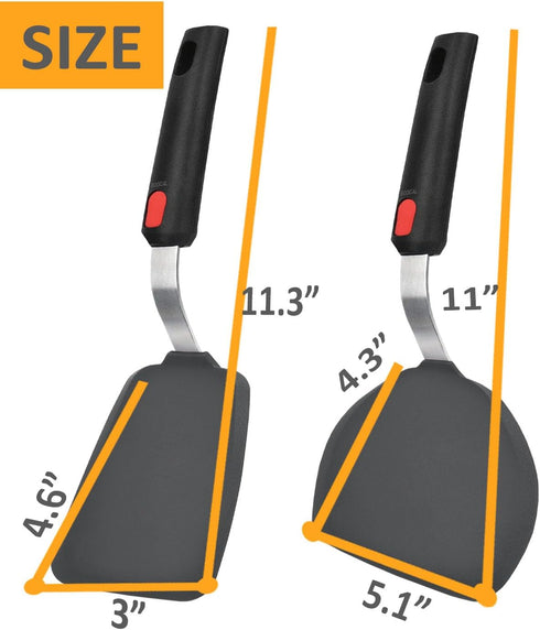 Silicone Spatula Turner Set of 2, 600°F Heat Resistant Silicone Cooking Utensils Set for Nonstick Cookware, Mixed Pancake Egg Burger Spatula Flipp...