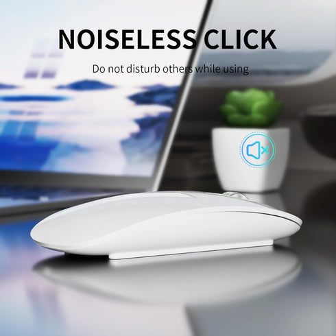 TENMOS M18 Bluetooth Mouse, USB C Rechargeable Wireless Mouse, Triple Mode (Dual Bluetooth+USB) Computer Silent Mice Portable with USB Receiver an...