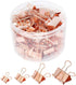 Binder Clip Paper Clamps, Assorted Sizes (Mini, Small, Medium, Large), 100 Pcs Clips for Office School Supplies (Rose Gold)...