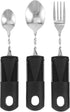 3pcs Bendable Cutlery Tableware for Elderly Weighted Utensil Angled Cutlery Adaptive Silverwares Adaptive Utensils for Eating Aid Built up Fork Ru...